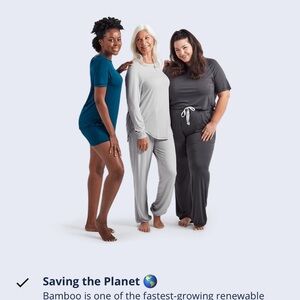 Women's Bamboo Pajama Set - Blue, Gray